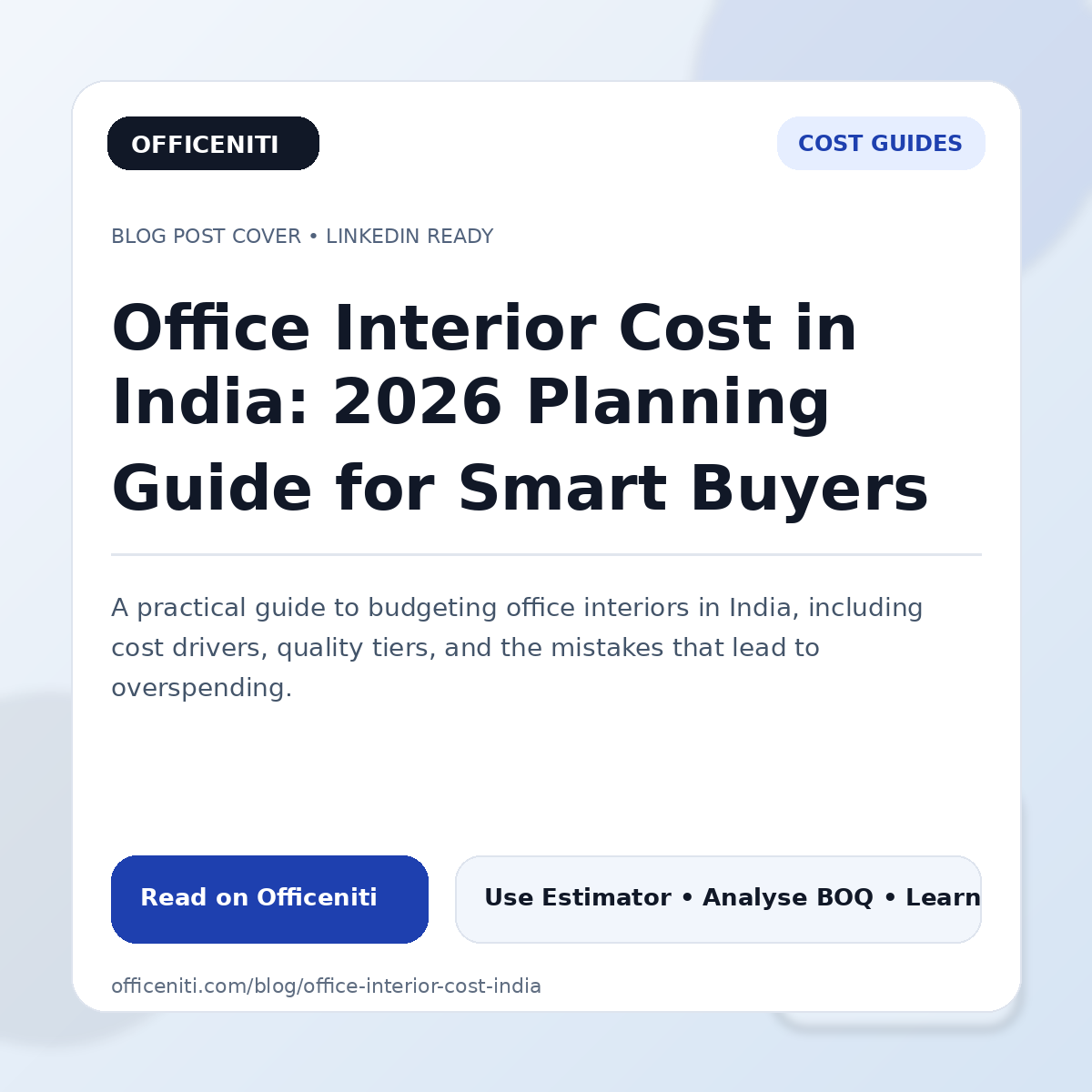 Office Interior Cost in India: 2026 Planning Guide for Smart Buyers