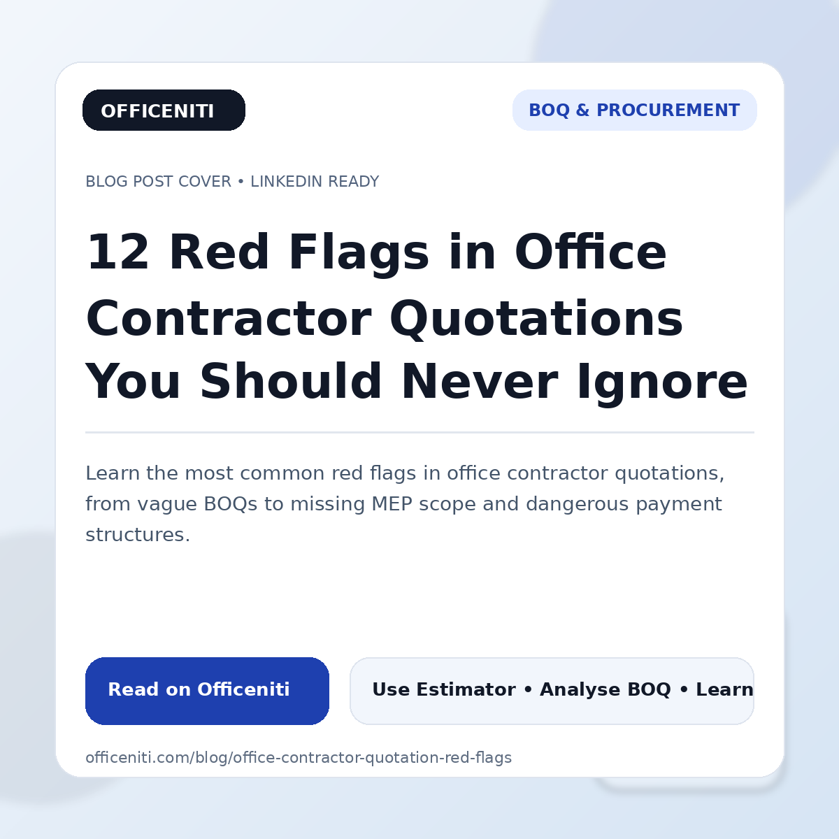 12 Red Flags in Office Contractor Quotations You Should Never Ignore