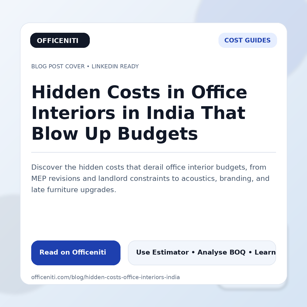 Hidden Costs in Office Interiors in India That Blow Up Budgets